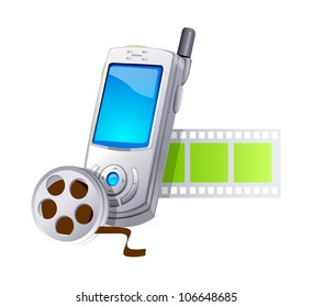 icono vector móvil y película
