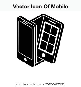 Vector Icon of Mobile Phone Folding Smartphone Device Technology Gadget Screen Display Application Interface