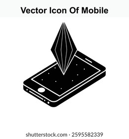 Vector Icon of Mobile Phone with Geometric Shape Augmented Reality Application