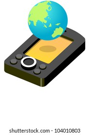 Vektorsymbol - Handy und Globus