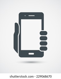 Vector Icon Of Mobile Phone In Hand