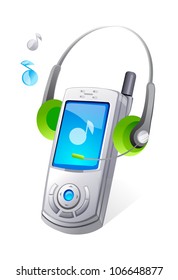 icono vector teléfono móvil y teléfono de cabeza