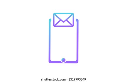 vector icon. mobile phone and message icon concept. modern gradient style