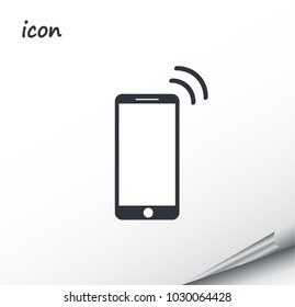 vector icon mobile phone on a wrapped silver sheet