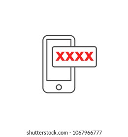 vector icon mobile phone with password