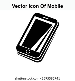 Vector Icon of Mobile Phone Smartphone Device Gadget Technology Communication Digital Mobile Application Interface Screen Display Wireless Network Connection Portable Handheld Cellular