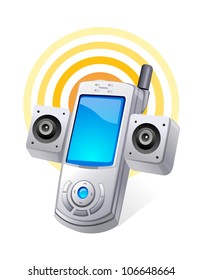 vector icon mobile phone and speaker