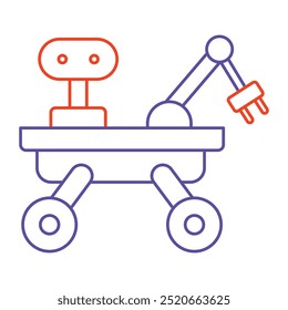 Icono de Vector para robot móvil con manipulador. Icono de un robot móvil equipado con un manipulador para tareas de precisión en entornos automatizados.