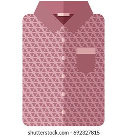 Vector Icon of a modern dark pink shirt with triangles for men or women in flat style without lines. Pixel perfect. Bussiness and office look. For shops and stores 