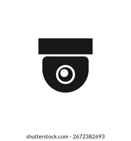 Vektorsymbol einer modernen Kuppel-Sicherheitskamera. Eine elegante, einfache Illustration, ideal für Überwachung, Sicherheit zu Hause und technologiebezogene Designs