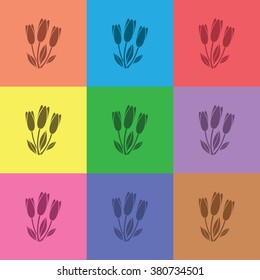 vector icon of modern flower