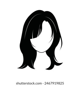 vector icon of modern hairstyles for women