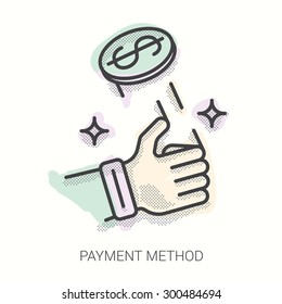 Vector icon in a modern linear style for business and finance.