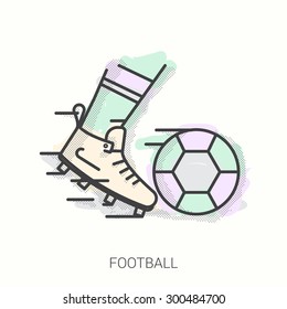 Vector icon in a modern linear style for soccer.