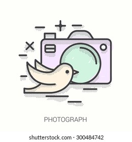 Vector icon in a modern linear style for photography.