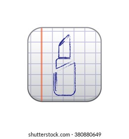 vector icon of modern lipstick
