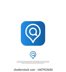 vector icon, modern logo pin