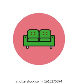 vector icon with modern sofa shape