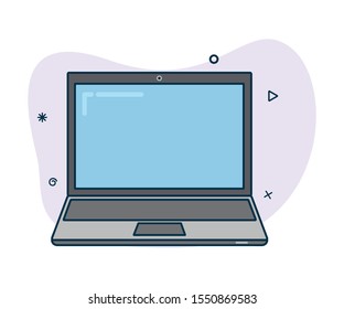 Vector icon of modern style laptop