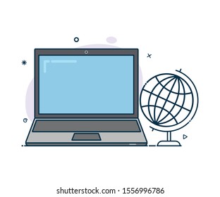 Vector icon of a modern style laptop
