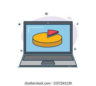 Vector icon of a modern style laptop