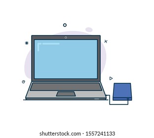 Vector icon of a modern style laptop