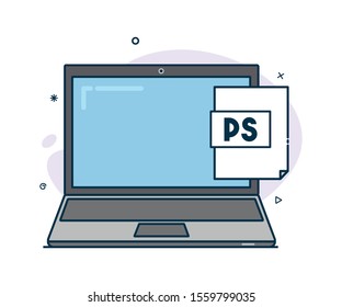 Vector icon of modern style laptop