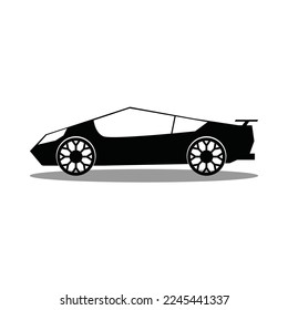 Vector de icono de supercar sobre fondo blanco.
