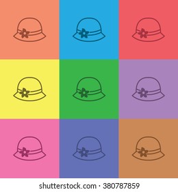 vector icon of modern women's hat