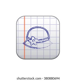 vector icon of modern women's hat