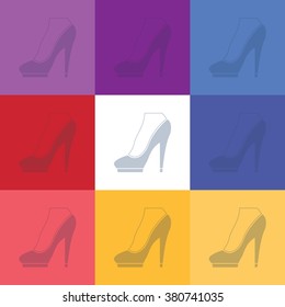 vector icon of modern womens shoes