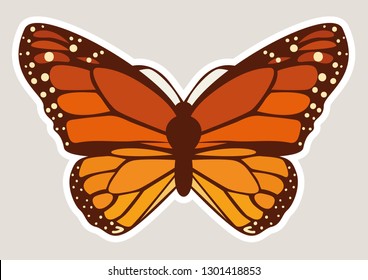 Vector icon of monarch butterfly.