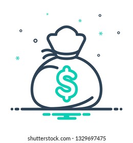 Vector icon for money bag