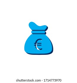 vector icon money bag 
isometric. 3d  sign isolated on white background.