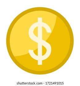 vector icon money dollars. Image dollar bills and dollar coins. Illustration dollars money in flat style