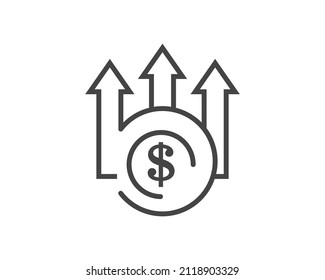  Vector icon money income icon on white isolated background.
