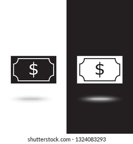 Vector icon money on black and white background