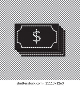 Vector icon money on a transparent background