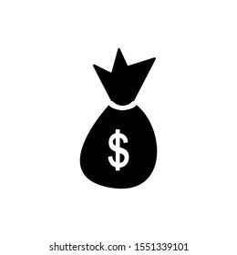 Vector icon of money in a sack. The money symbol in the wallet for cash payments