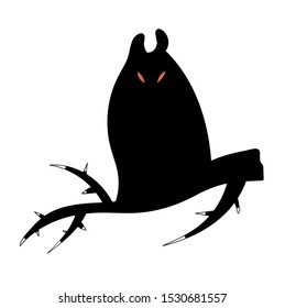 Vector icon, monster silhouette isolated on white background. Vector logo design, black and white graphics, suitable for logos, icons, print and more.