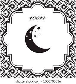 Vector icon moon on a geometric background of eps