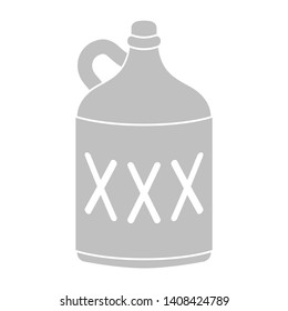 vector icon with moonshine bottle