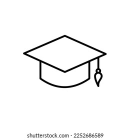 vector icon of mortarboard. Headgear