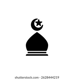 Vector icon of mosque dome. Perfect for Islamic architecture, prayer themes, and Muslim religious symbols.