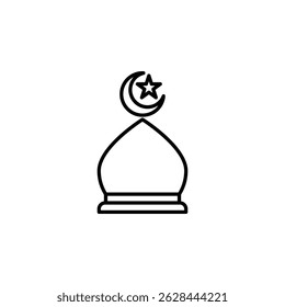 Vector icon of mosque dome. Perfect for Islamic architecture, prayer themes, and Muslim religious symbols.