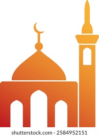 A vector icon of a mosque, featuring smooth gradient hues for an elegant and modern design. Ideal for diverse projects