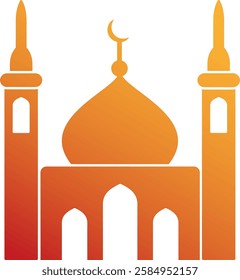A vector icon of a mosque, featuring smooth gradient hues for an elegant and modern design. Ideal for diverse projects