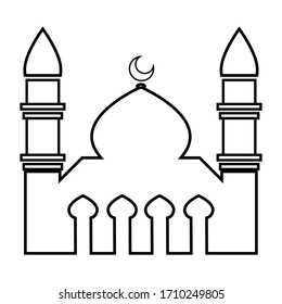 Vector icon of the mosque on a white background using the eps 10 format