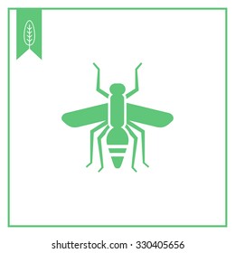 Vector icon of mosquito silhouette, top view