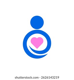 Vector icon of mother and baby design on white background